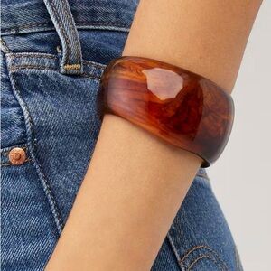 8 Other Reasons Tortoiseshell Resin Bangle Bracelet - Amber Brown